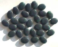 30 12x9mm Matte Montana Blue Green Marble Flat Oval Beads